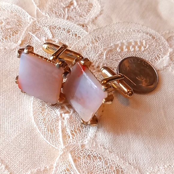0 Other - Cufflinks, VTG, Rose Quartz,GoldTone( Not sure of caliber) Luxury